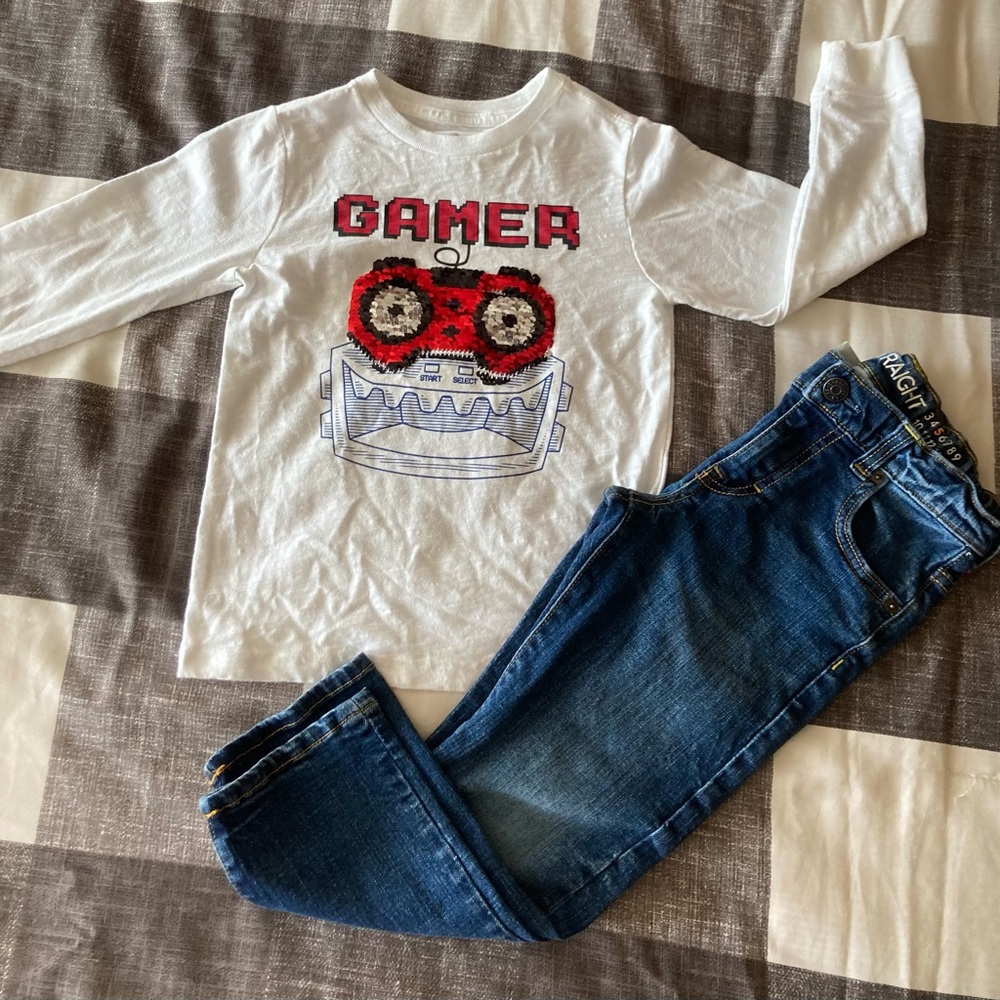 Boys Gymboree jeans and shirt size 5